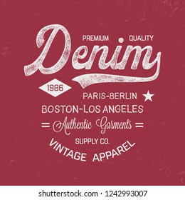 Vintage printed t-shirt and apparel design, print, logo, poster. Vector