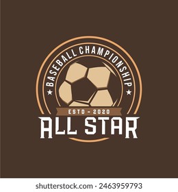 Vintage professional baseball template logo design for baseball club