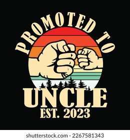 Vintage Promoted To Uncle Est 2023