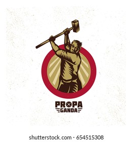Vintage Propaganda logo and elements. Isolated artwork object. Suitable for and any print media need.