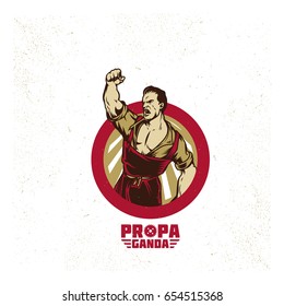 Vintage Propaganda logo and elements. Isolated artwork object. Suitable for and any print media need.