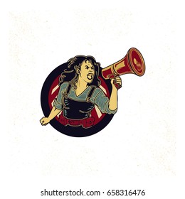 Vintage propaganda logo and elements. Isolated artwork object. Suitable for and any print media need.