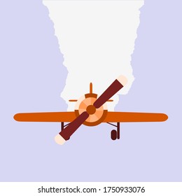 Vintage propeller plane in sky