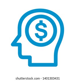 Vintage Psychology Icon. Profile Human. Creative style. Symbol in vector. Design concept. Isolated on white background. Icon for web, logotype - Vector - Vector