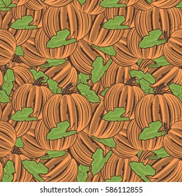 Vintage Pumpkin Seamless Pattern