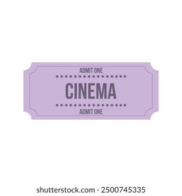 Vintage purple cinema ticket template . Admit one retro ticket. Ticket Admission Entry Event Design