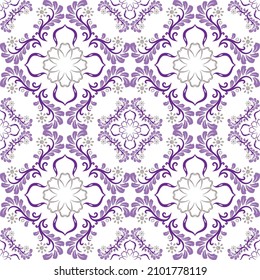 Vintage purple ornamental seamless pattern