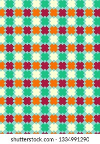 vintage puzzle geometric pattern. editable vector and background.