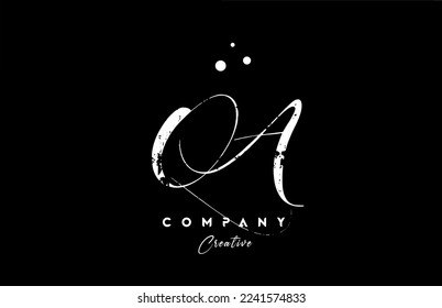 vintage QA alphabet letter logo icon combination design with dots. Creative hand written template for company and business