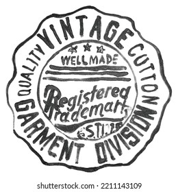 Vintage quality Cotton Garment Division, Vector  vintage postage stamps from countries all over the world