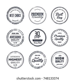 Vintage Quality Stamp Vector Set