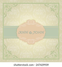 vintage quality wedding card,vector illustration