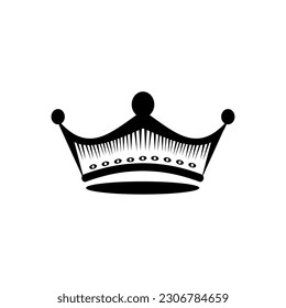 Vintage queen and king crown vector logo design