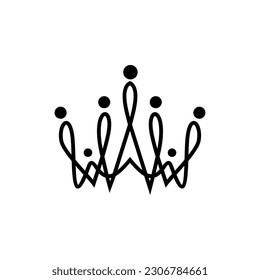 Diseño del logotipo vectorial de la reina de la vintage y de la corona del rey