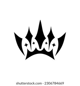 Vintage queen and king crown vector logo design