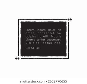 Quadro de citação vintage, borda de citação, caixa de texto. Pode ser usado para projetos tipográficos, convites, cartazes e projetos gráficos. Ilustração vetorial. Editável e personalizável