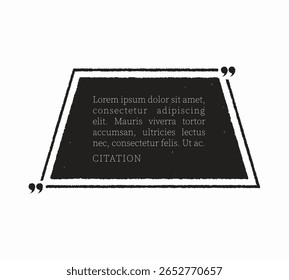 Quadro de citação vintage, borda de citação, caixa de texto. Pode ser usado para projetos tipográficos, convites, cartazes e projetos gráficos. Ilustração vetorial. Editável e personalizável