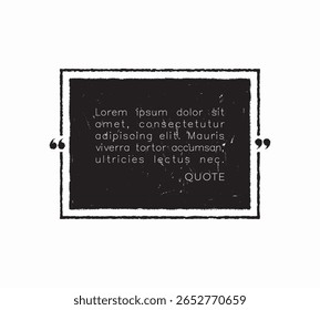 Quadro de citação vintage, borda de citação, caixa de texto. Pode ser usado para projetos tipográficos, convites, cartazes e projetos gráficos. Ilustração vetorial. Editável e personalizável