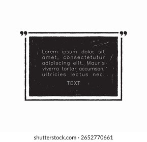Quadro de citação vintage, borda de citação, caixa de texto. Pode ser usado para projetos tipográficos, convites, cartazes e projetos gráficos. Ilustração vetorial. Editável e personalizável