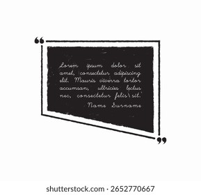 Quadro de citação vintage, borda de citação, caixa de texto. Pode ser usado para projetos tipográficos, convites, cartazes e projetos gráficos. Ilustração vetorial. Editável e personalizável