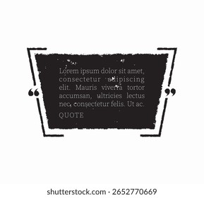 Vintage quote frame, citation border, text box. Can be used for typographic designs, invitations, posters, and graphic projects. Vector illustration. Editable and customizable.