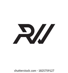 Monograma del logotipo de la letra R W de la cosecha