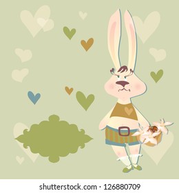 vintage rabbit with heard