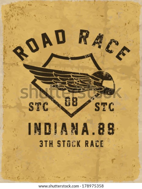vintage race car and motorbike for\
printing.vector old school\
poster.