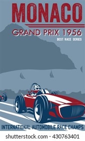 vintage race car for printing.