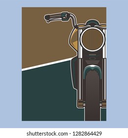 vintage race motorbike for printing.vector old school race poster.retro race motorbike print - Vector