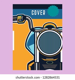 vintage race motorbike for printing.vector old school race poster.retro race motorbike print - Vector