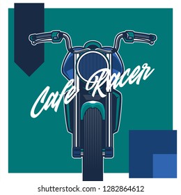 vintage race motorbike for printing.vector old school race poster.retro race motorbike print - Vector