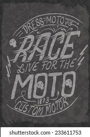 vintage race motorcycle for printing.