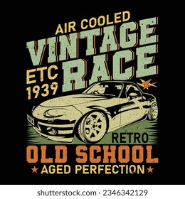 Vintage race t shirt design template 