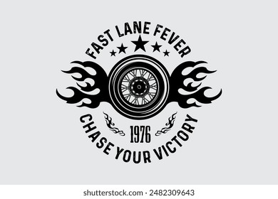 Vintage racing badges typography template collection 