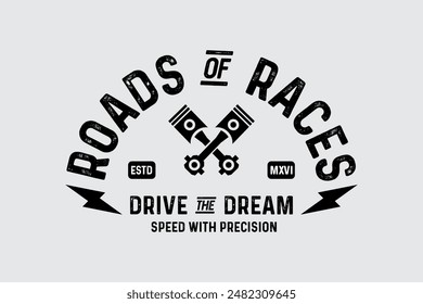 Vintage racing badges typography template collection 