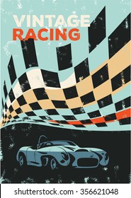 Vintage racing car poster, sport car