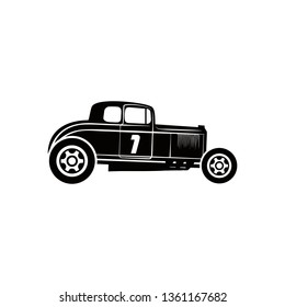 vintage racing car vector logo