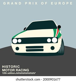 Vintage racing poster and apparel design