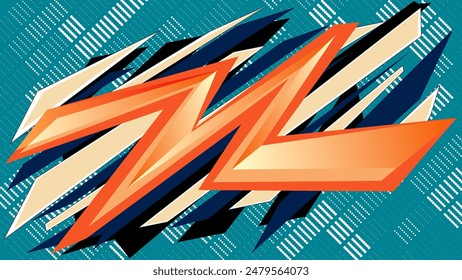 Vintage racing stripes with retro comic style