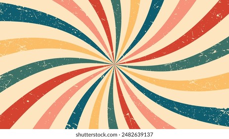 Vintage radiating sunburst pattern background suitable for retro designs, cards, posters, invitations, and branding projects with a nostalgic feel.
