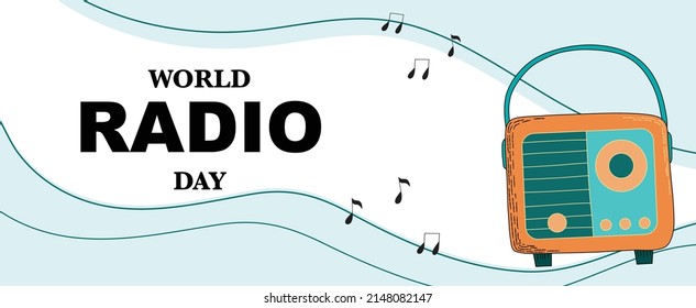 Vintage radio day, great design for any purposes. Vector isolated illustration. Abstract technology background. Technology concept.