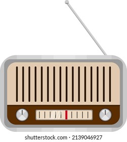Dispositivo de radio vintage, ilustración, vector sobre fondo blanco.