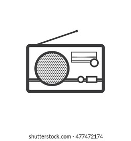 Vintage Radio Icon, Analog Radio Icon Vector Illustration