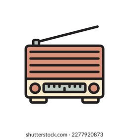 Vintage Radio Icon Vector Illustrator