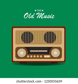 Vintage Radio Illustration With Flat Style