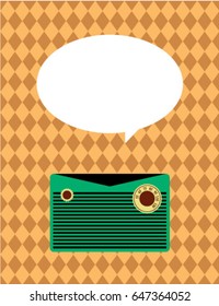 vintage radio message card vector