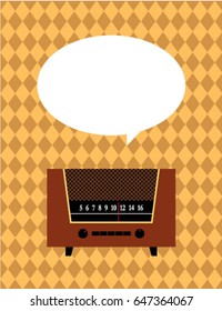 vintage radio message card vector