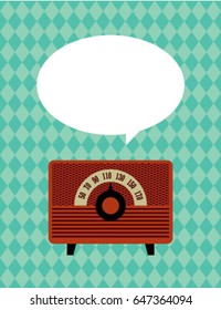 vintage radio message card vector