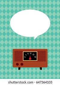 vintage radio message card vector